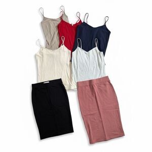 Y2K Forever 21 Lot 7 Tank Top Cami Skirt Layering Mallcore Grunge L XL 2000s